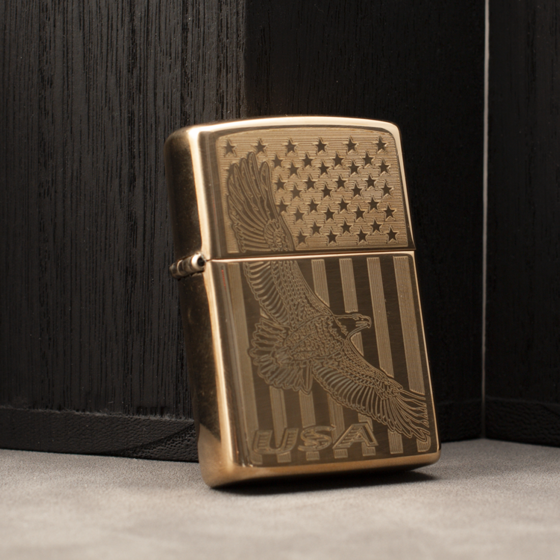 Personalized Engraved USA Flying Eagle & Flag Zippo Lighter – 80744 | Custom Gift